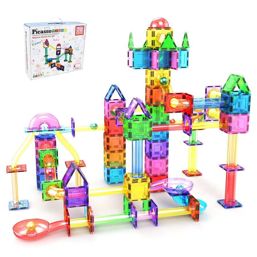 Amazon.co.jp: PicassoTiles 70ピース マーブルランレース